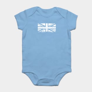 White grunge union jack Baby Bodysuit